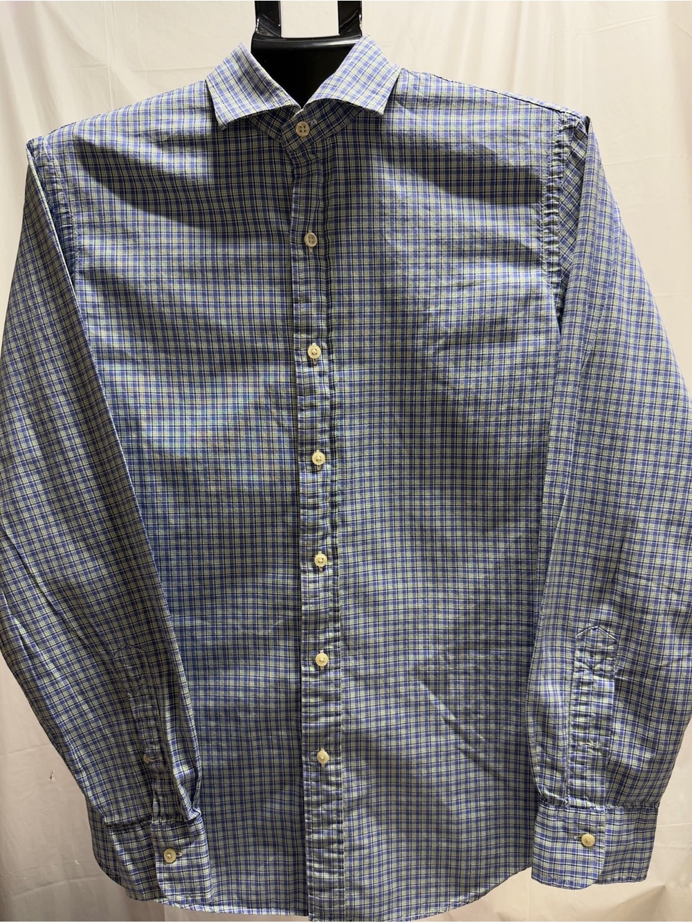 Polo Ralph Lauren Men’s M Blue Green Plaid Cotton Button Down Shirt